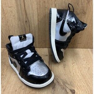 Nike Air Jordan 1 Toddler Sneaker Shoes FZ3939-001 Black Mid Gold School Size 6c